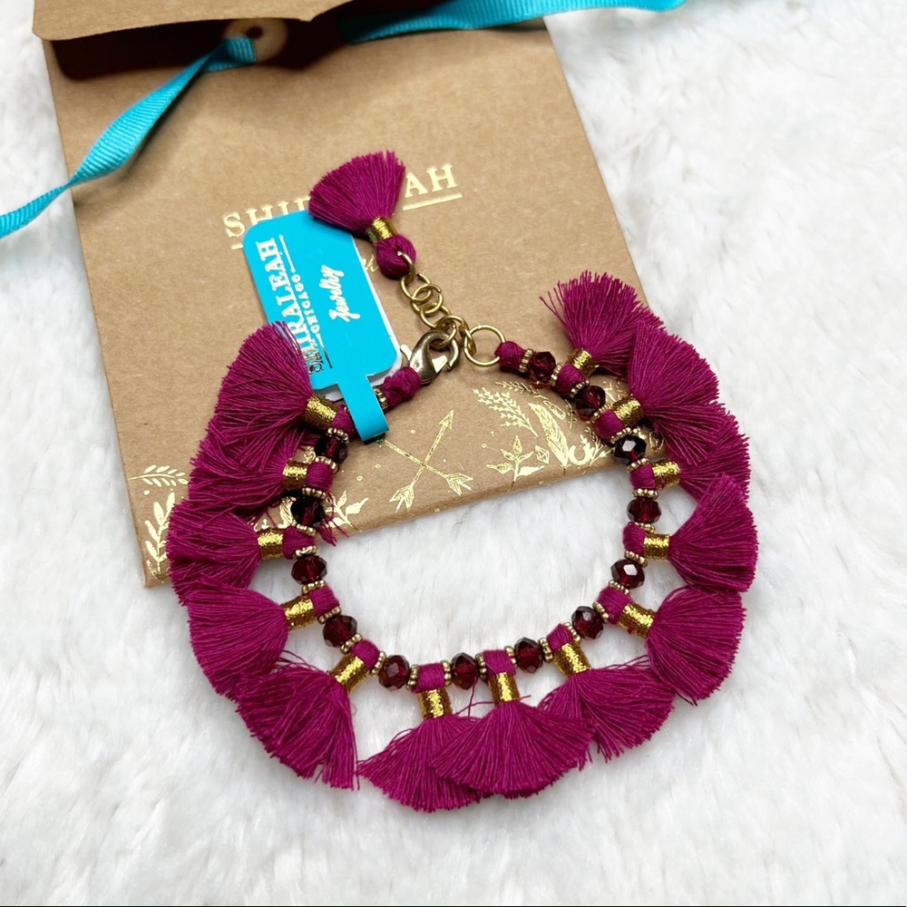 Shiraleah Anthropologie Clio Bracelet in Magenta